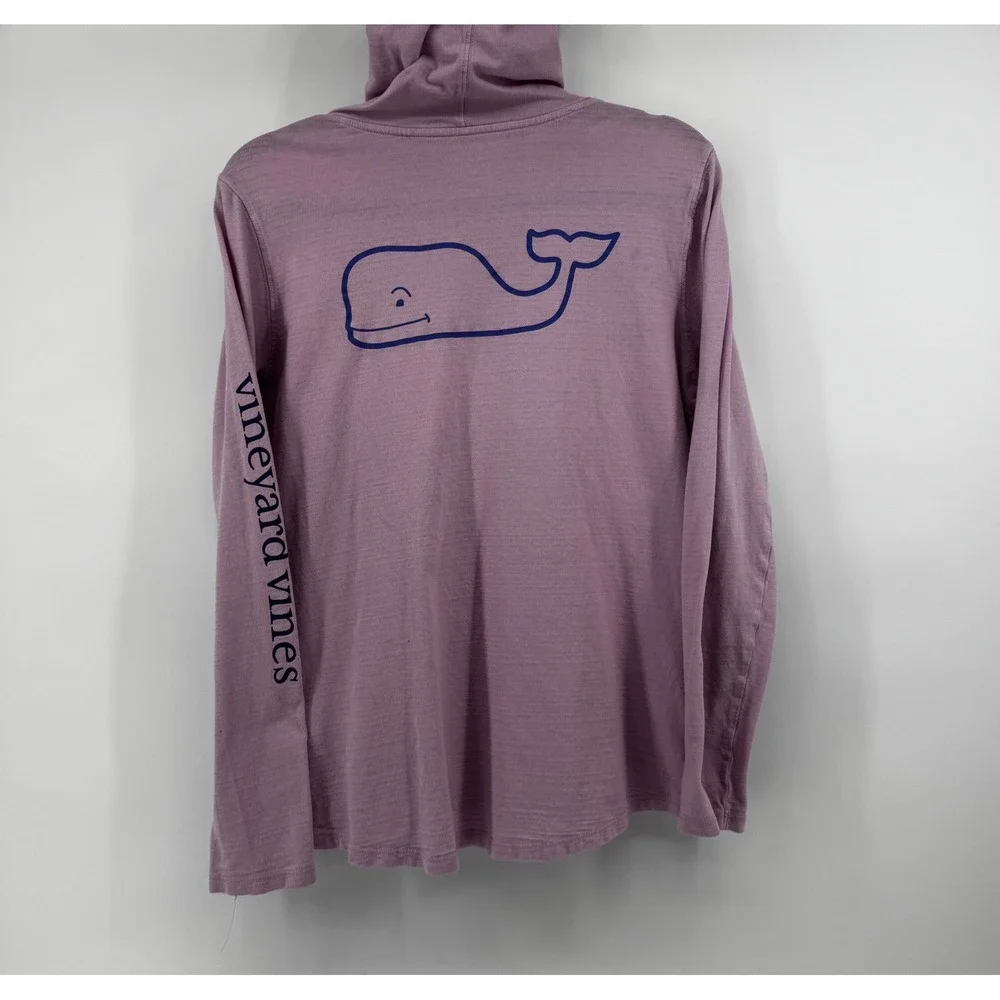 Vineyard Vines Women's Pink Hoodie Long Sleeve Whale Logo Cotton Size M Coastal‎ - Picture 7 of 13